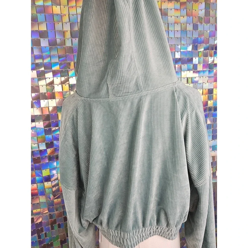 Zara Cropped Ribbed‎ Quarter Zip Pullover Jacket